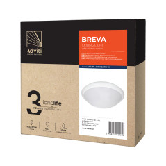 BREVA, takplafond med en mikrovågsrörelsedetektor, 60W, E27, IP44, mjölkfärgad polykarbonat | HandlaSmidigt.se