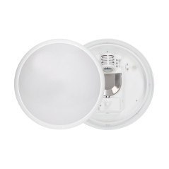 BREVA, takplafond med en mikrovågsrörelsedetektor, 60W, E27, IP44, mjölkfärgad polykarbonat | HandlaSmidigt.se