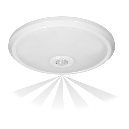 ZONDA LED 12W, taklampa med rörelsesensor, 800lm, IP20, 4000K, mjölkfärgad polykarbonat, vit | HandlaSmidigt.se
