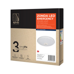 ZONDA LED NÖDLJUS 12W/1,2W, taklampa med rörelsesensor, 800lm/80lm, IP20, 4000K, mjölkfärgad polykarbonat, vit |…