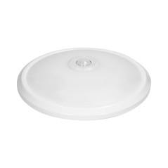 ZONDA LED NÖDLJUS 12W/1,2W, taklampa med rörelsesensor, 800lm/80lm, IP20, 4000K, mjölkfärgad polykarbonat, vit |…