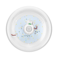 ZONDA LED NÖDLJUS 12W/1,2W, taklampa med rörelsesensor, 800lm/80lm, IP20, 4000K, mjölkfärgad polykarbonat, vit |…