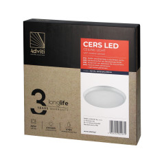 CERS LED-takplafond med mikrovågsrörelsesensor, LED 22W, 2000lm, IP65, 4000K, mjölkvit polykarbonat, dimningsfunktion. |…