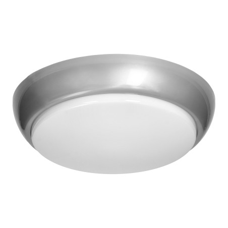KOKO armatur med 2xE27 med mikrovågsrörelsesensor, 2x40W, silver-polypropylen, matt glaskupa-polykarbonat, IP44, IK10 |…