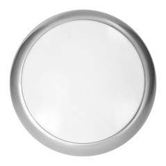 KOKO armatur med 2xE27 med PIR-rörelsesensor, 2x40W, silver-polypropylen, matt skärm av polykarbonat, IP44, IK10 |…