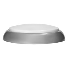 KOKO armatur med 2xE27 med PIR-rörelsesensor, 2x40W, silver-polypropylen, matt skärm av polykarbonat, IP44, IK10 |…
