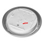 KOKO armatur med 2xE27 med PIR-rörelsesensor, 2x40W, silver-polypropylen, matt skärm av polykarbonat, IP44, IK10