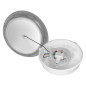 KOKO armatur med 2xE27 med PIR-rörelsesensor, 2x40W, silver-polypropylen, matt skärm av polykarbonat, IP44, IK10