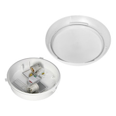 KOKO armatur med 2xE27 med en mikrovågssensor för rörelse, 2x40W, vit polypropylen, matt polykarbonat skärm, IP44, IK10. |…