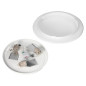 LUBA armatur med 3xE27 med en mikrovågssensor för rörelse, max effekt 3x60W, vit-stål, mattglas skärm, IP44.