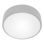 Denna taklampa med 3xE27 och en rörelsedetektor med mikrovågor, 3x24W, i grått stål, med en matt glaskupa, IP20, ? 400.