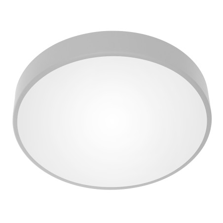 Denna taklampa har 4xE27, 4x24W, grå stål, matt glas skärm, IP20, ? 500