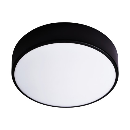 Denna LED-taklampa, 43W, 4000K, 4750lm, svart stål, matt glas skärm, IP20, Ø 400.