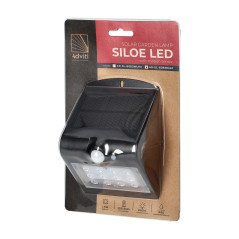 SILOE LED 1,5W, solcellslampa med rörelsesensor 120 grader, 190lm, IP65, 4000K, 1200mAh, dubbel ljuskälla, svart |…