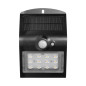 SILOE LED 1,5W, solcellslampa med rörelsesensor 120 grader, 190lm, IP65, 4000K, 1200mAh, dubbel ljuskälla, svart