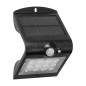 SILOE LED 1,5W, solcellslampa med rörelsesensor 120 grader, 190lm, IP65, 4000K, 1200mAh, dubbel ljuskälla, svart
