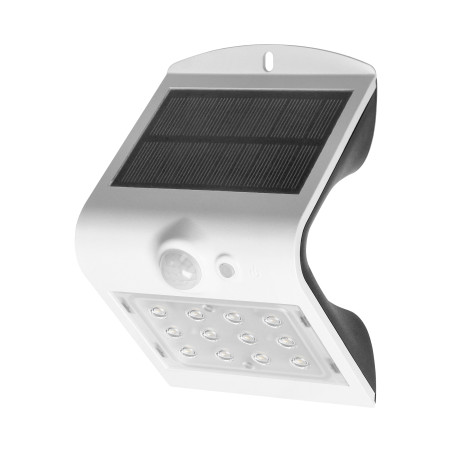 SILOE LED 1,5W, solcellslampa med rörelsesensor 120 grader, 190lm, IP65, 4000K, 1200mAh, dubbel ljuskälla, vit |…