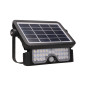 LUX LED 5W, solbelysningsstrålkastare med rörelsedetektor 500lm, IP65, 4000K, 2x1500mAh, svart