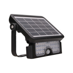 LUX LED 5W, solbelysningsstrålkastare med rörelsedetektor 500lm, IP65, 4000K, 2x1500mAh, svart | HandlaSmidigt.se