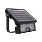 LUX LED 5W, solbelysningsstrålkastare med rörelsedetektor 500lm, IP65, 4000K, 2x1500mAh, svart
