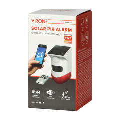 Larm med inbyggd siren och solcellsbatteri, styrd av fjärrkontroll via WiFi och TUYA. | HandlaSmidigt.se