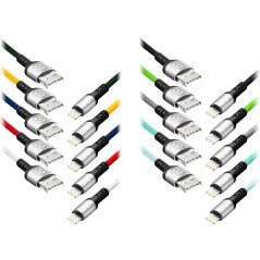 EXC Mobilkabel USB - Lightning BRAID, 1,2M, 2,4A, snabbladdning, färgmix | HandlaSmidigt.se