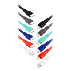 EXC Mobile kabel USB-C - Lightning WHIPPY, 2M, 3A, snabbladdning, färgmix | HandlaSmidigt.se