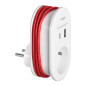 Adapter med USB-laddare och laddningskabel (typ C + Lightning), 1x2P+Z, 2xUSB (Typ A+C), max 3,4A