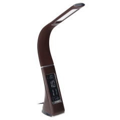 DOLOMIT LED 5W, skrivbordslampa med väckarklocka, 300lm, 4000K, brun