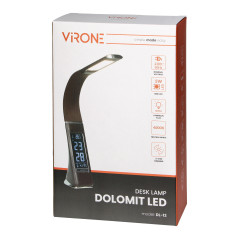 DOLOMIT LED 5W, skrivbordslampa med väckarklocka, 300lm, 4000K, brun