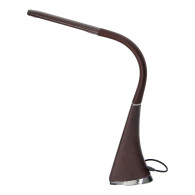 DOLOMIT LED 5W, lampka biurkowa z budzikiem, 300lm, 4000K, brązowa
