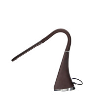 DOLOMIT LED 5W, lampka biurkowa z budzikiem, 300lm, 4000K, brązowa