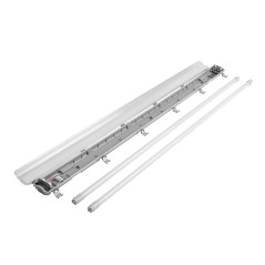 VUMBI II T8 LED 2x22W armatur med dammtät T8 LED-lampor, 4800lm, IP65, 4000K | HandlaSmidigt.se