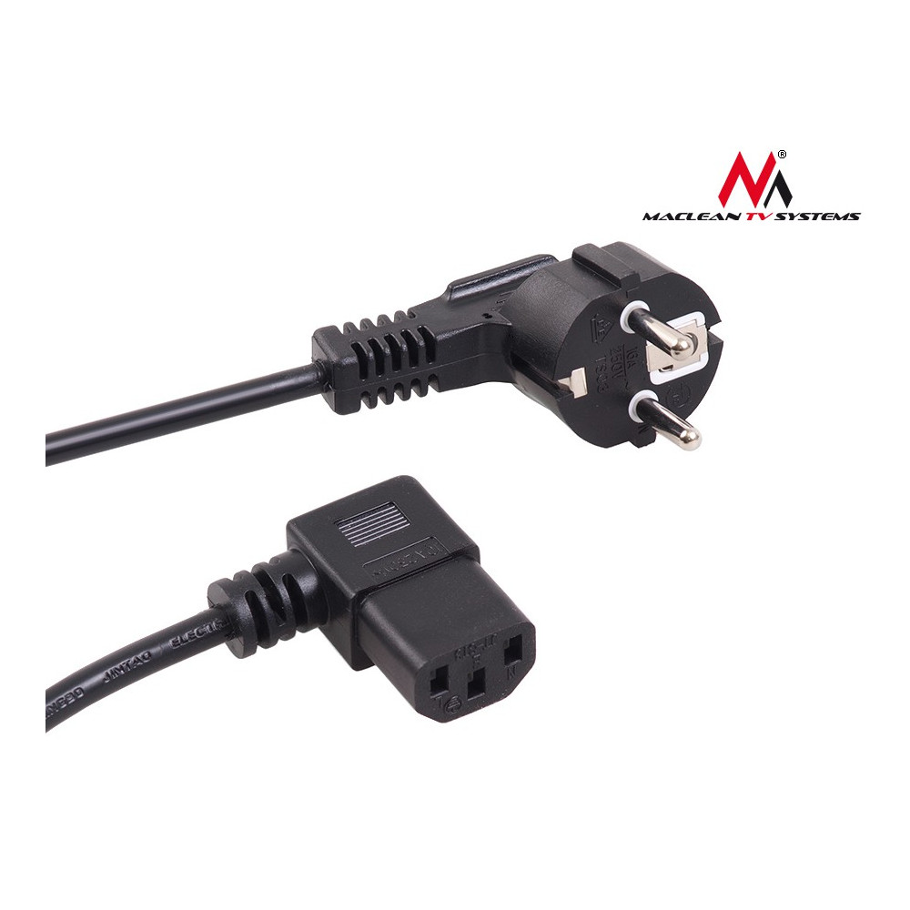 Kabel zasilający Maclean, Kątowy, 3 pin, Wtyk EU, 5m, MCTV-804 Kabel zasilający Maclean, Kątowy, 3 pin, Wtyk EU, 5m, MCTV-804