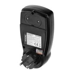 Tvåtakts elmätare, energikalkylator med LCD-skärm, 2 separata tullar, inbyggt batteri, Schuko-version, svart | HandlaSmidigt.se