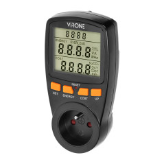 Enfasig elmätare, energikalkylator med LCD-skärm, en tariff, inbyggt batteri, svart | HandlaSmidigt.se