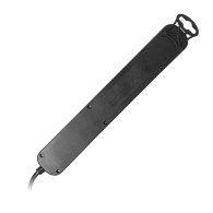 Förlängningssladd 6-vägs 2P+Z(Schuko), med strömbrytare, 3m H05VV-F 3x1,0mm2, Imax-10A, platt stickpropp, svart