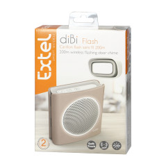 Trådlös batteridriven ringklocka EXTEL diBi Flash Soft, brun | HandlaSmidigt.se