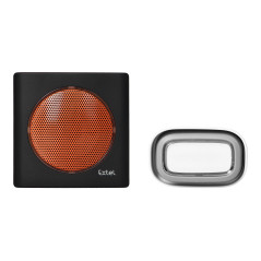 Trådlös batteridriven ringklocka EXTEL diBi Flash Soft, svart orange | HandlaSmidigt.se