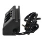 Trippeluttag för möbler med telefonhållare, USB-laddare och 1,5m kabel, 3x2P+Z, 2xUSB (typ A, 2,4A), svart