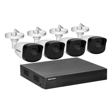 HIKVISION IPKIT-B4-4CH övervakningspaket med 4 tubkameror IP HIKVISION IP-CAM-B140H och en 4-kanals inspelningsenhet från HIKVIS