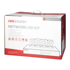 HIKVISION IPKIT-B4-4CH övervakningspaket med 4 tubkameror IP HIKVISION IP-CAM-B140H och en 4-kanals inspelningsenhet från…