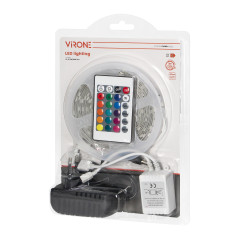 LED-bandset 12V 30L/m 100lm/m 7,2W/m IP20 RGB 5m + RGB-kontroll + 12V-strömförsörjning | HandlaSmidigt.se