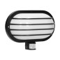 LASO, trädgårdsbelysning med rörelsesensor 180°, 1x15W, E27, IP44, plast, svart