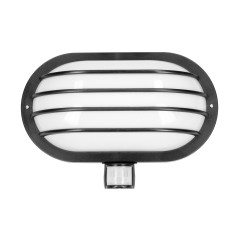 LASO, trädgårdsbelysning med rörelsesensor 180°, 1x15W, E27, IP44, plast, svart | HandlaSmidigt.se
