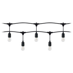Ljusslinga set - 1 slinga 10 m (10 lampor) + 10 LED-lampor 1W E27, 3000K + 1 extra lampa gratis | HandlaSmidigt.se