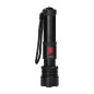 Taktisk ficklampa LED COB 12W med zoomfunktion och 2200 mAh batteri