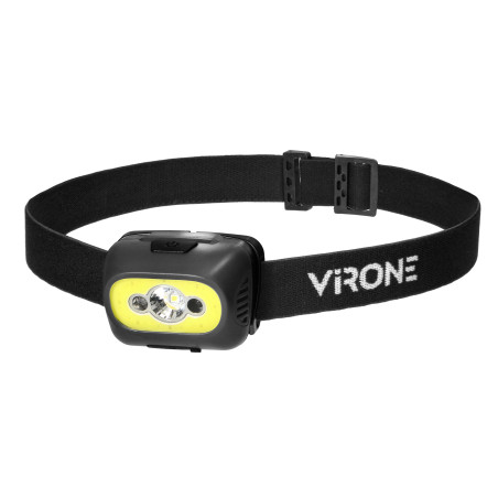 Pannlampa med rörelsesensor, COB LED, uppladdningsbar, svart.