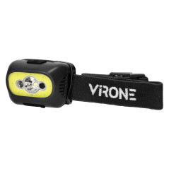 Pannlampa med rörelsesensor, COB LED, uppladdningsbar, svart.