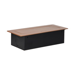 Möbeluttag infällda i bord med platt fräst kant och USB-laddare, 2x2P+Z, 2xUSB, guld | HandlaSmidigt.se